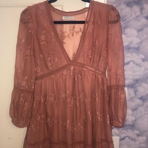 Urban Outfitters Long Sleeve Pink Dress